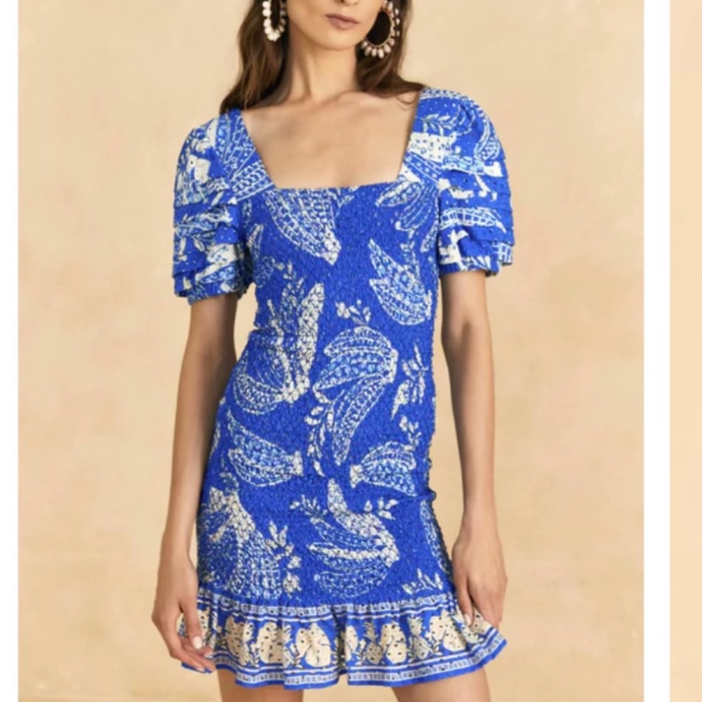 Farm Rio | Blue Lace Banana Mini Dress